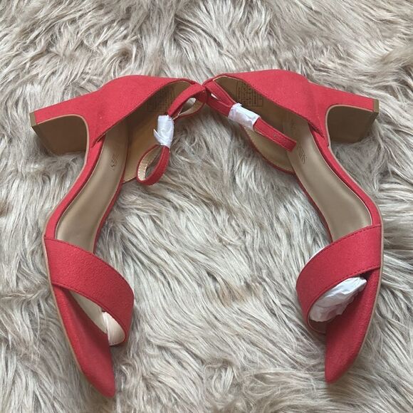 DREAM PAIRS Red Square Open Toe Low Block Chunky Heel Ankle Strap Pump Shoe - Picture 9 of 16